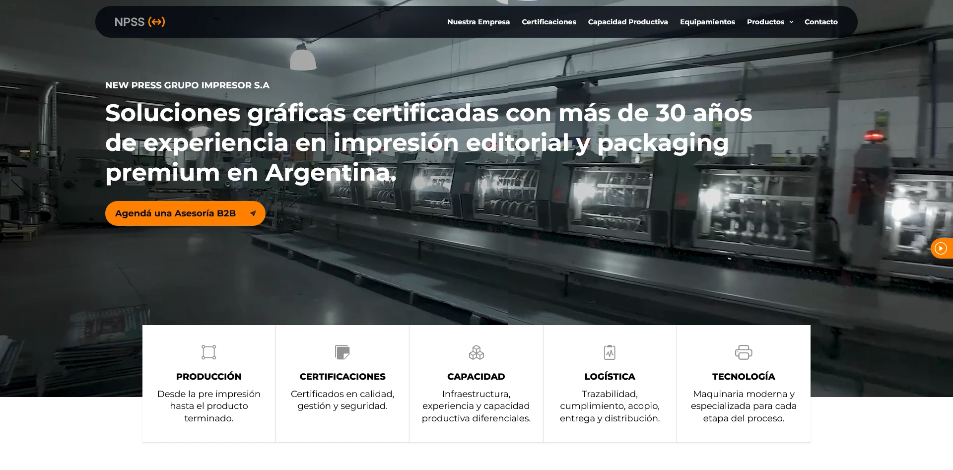 Sitio web de New Press Grupo Impresor: soluciones gráficas y packaging
